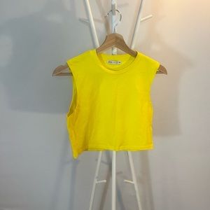 Yellow Zara crop top